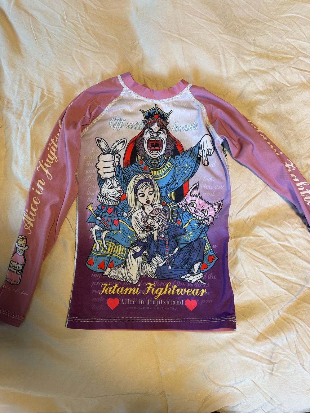 Kids' Alice in Jiujitsuland Pink Rash Guard